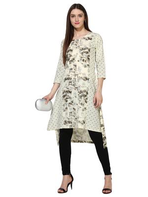 white cotton highlow kurta - 15113440 - Standard Image - 4