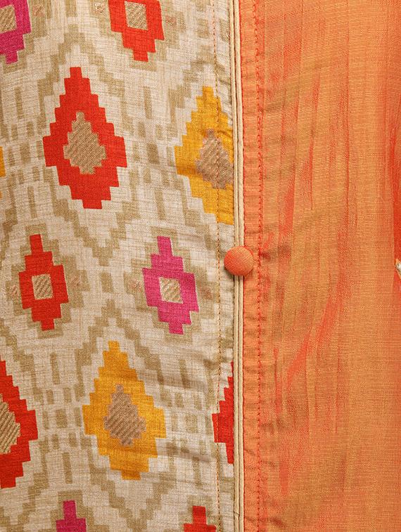 blue cotton straight kurta - 15113693 - Zoom Image - 4