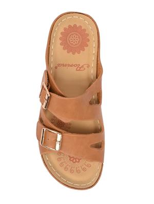 brown faux leather slip on wedges - 15113696 - Standard Image - 4