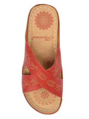 maroon faux leather slip on wedges - 15113701 - Standard Image - 4