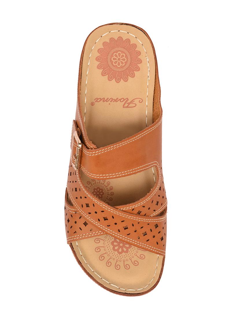 brown faux leather slip on wedges - 15113703 - Zoom Image - 4