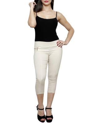 solid white cotton capri - 15114477 - Standard Image - 4