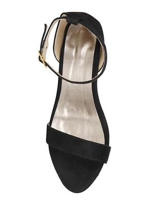 black faux leather ankle strap sandals - 15114746 - Standard Image - 4