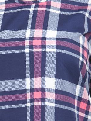 blue checkered crepe top - 15115069 - Standard Image - 4