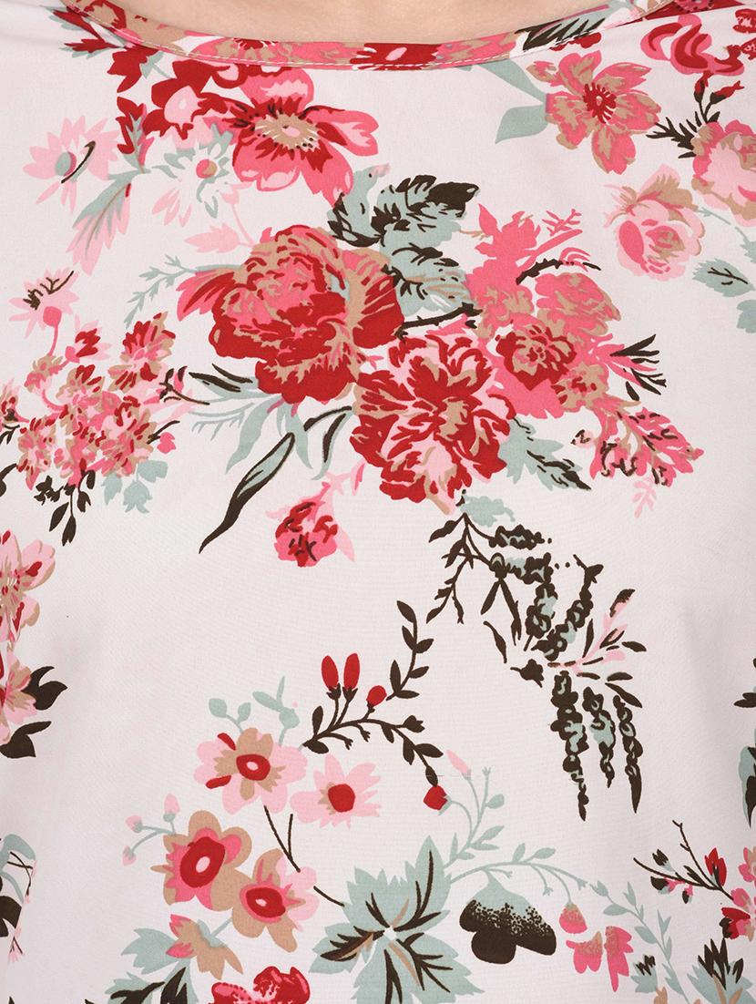 white floral crepe top - 15115224 - Zoom Image - 4