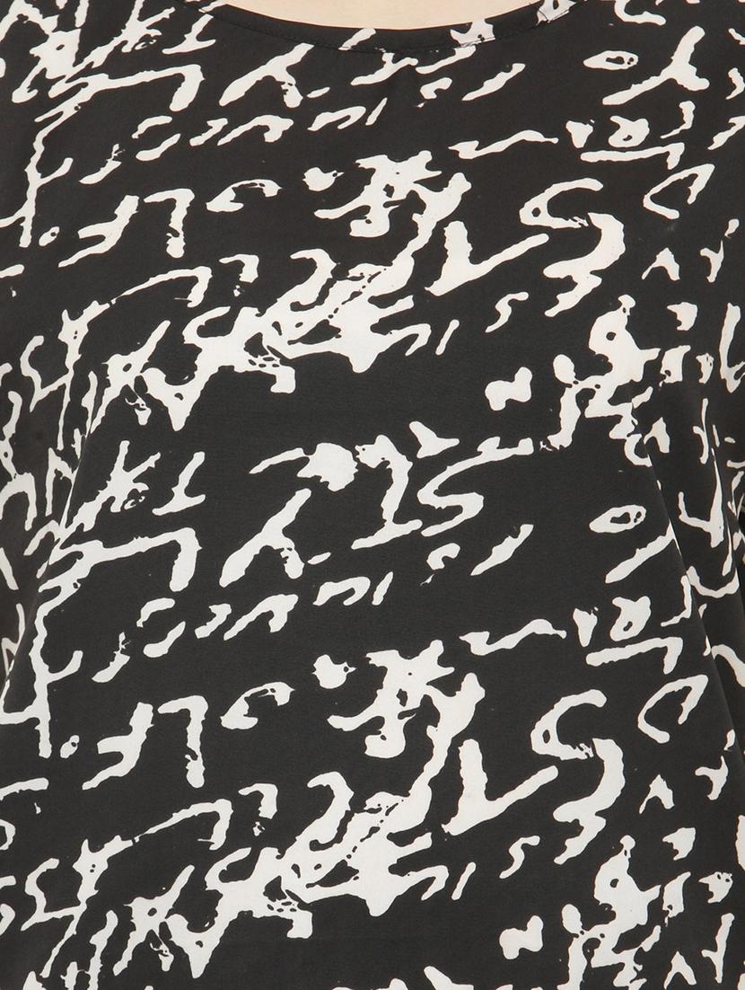 black printed crepe top - 15115244 - Zoom Image - 4