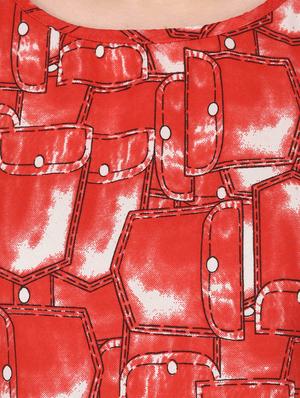 red printed crepe top - 15115248 - Standard Image - 4