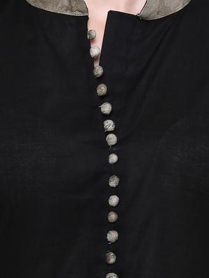 grey cotton anarkali kurta - 15115345 - Standard Image - 4