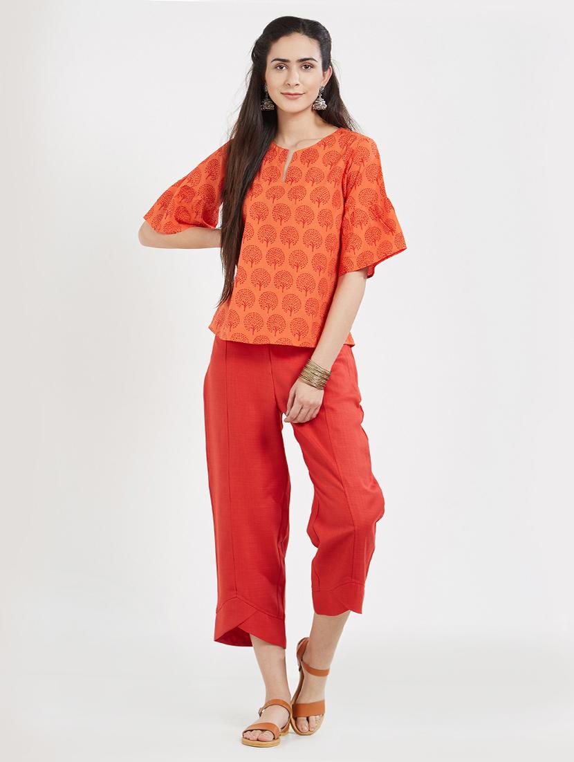 orange printed cotton top - 15116263 - Zoom Image - 4