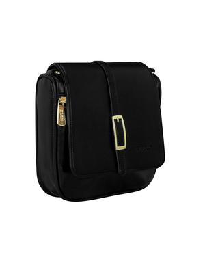 black leatherette regular sling bag - 15116742 - Standard Image - 4