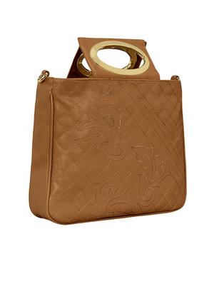 tan leatherette regular sling bag - 15116988 - Standard Image - 4