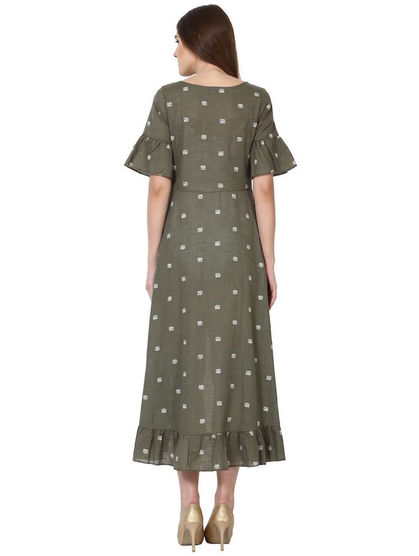 printed ruffle hem asymmetric dress - 15117003 - Zoom Image - 4
