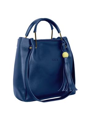 blue leatherette tote - 15117082 - Standard Image - 4