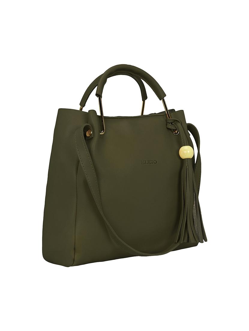 green leatherette regular tote - 15117129 - Zoom Image - 4