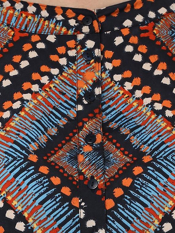 Black crepe printed top - 15117161 - Zoom Image - 4