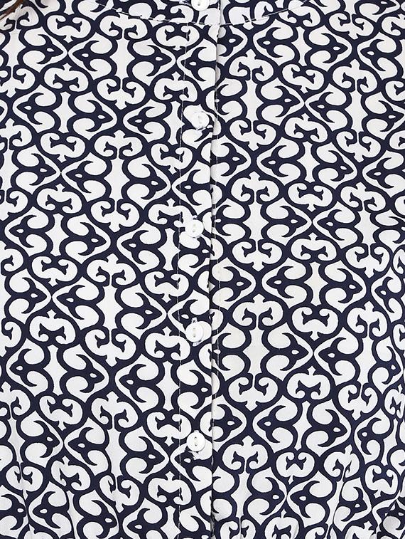 navy blue printed crepe a-line dress - 15117162 - Zoom Image - 4