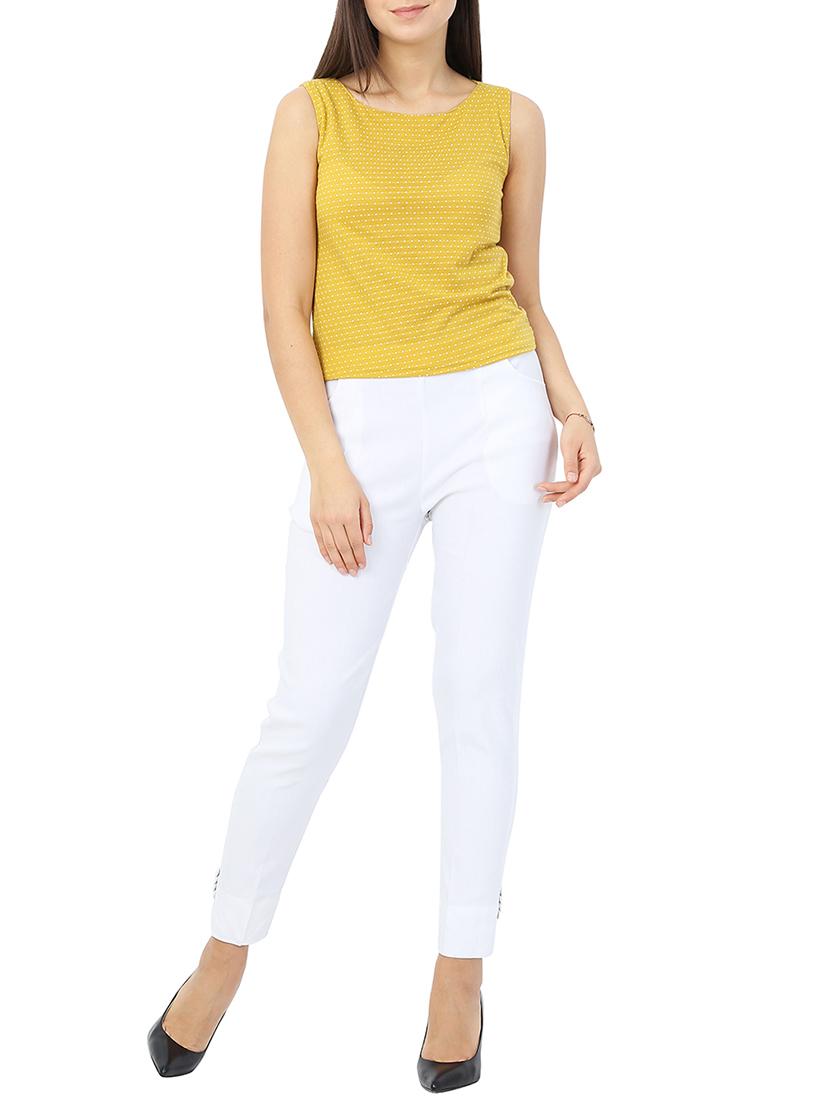 solid white flat front trouser - 15117176 - Zoom Image - 4