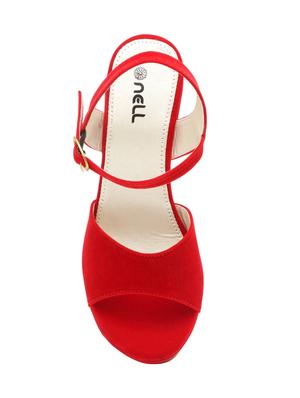 red ankle strap wedge - 15117310 - Standard Image - 4