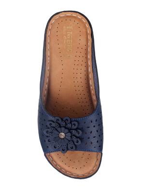 blue faux leather slippers - 15118170 - Standard Image - 4