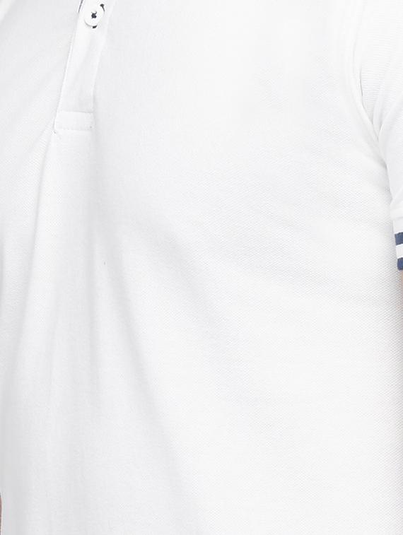 white cotton polo t-shirt - 15118473 - Zoom Image - 4