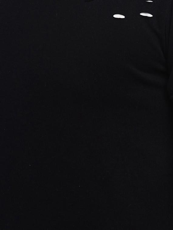 black cotton ripped t-shirt - 15118540 - Zoom Image - 4