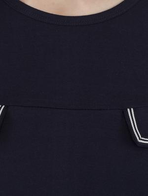 navy blue solid cotton tee - 15118559 - Standard Image - 4