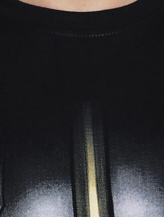 black chest printed t-shirt - 15120657 - Zoom Image - 4