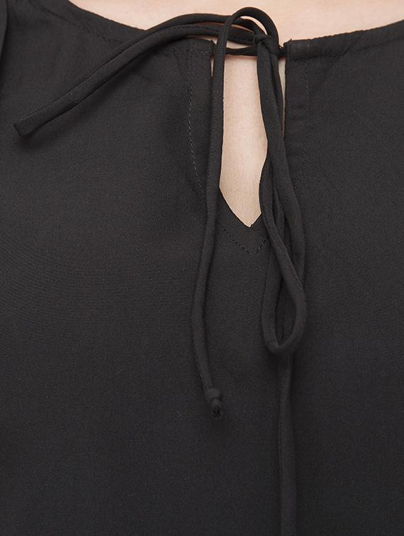 tie neck elasticated hem top - 15120842 - Zoom Image - 4
