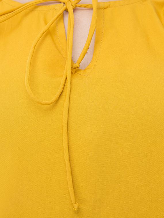 yellow solid blouson top - 15120843 - Zoom Image - 4