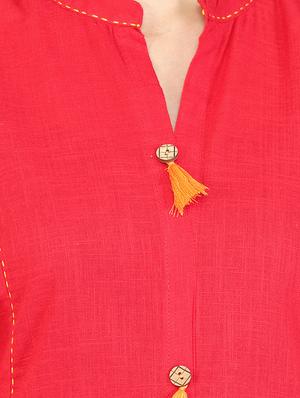 pink rayon straight kurta - 15121001 - Standard Image - 4