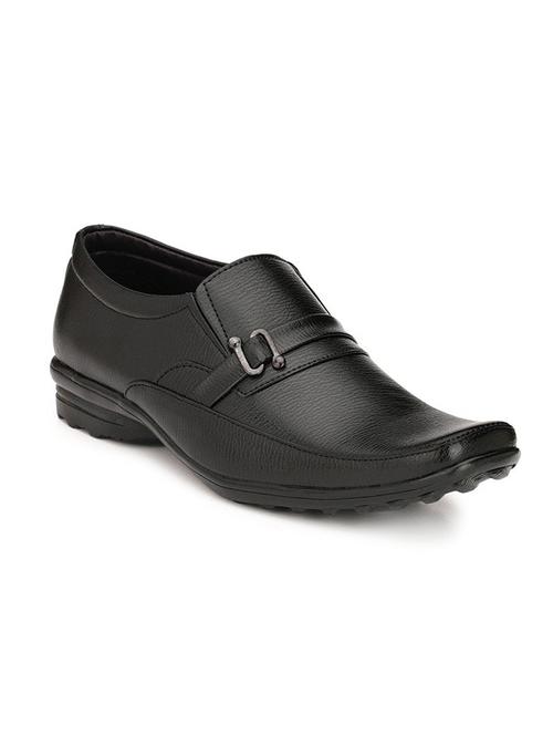 black leatherette formal slip on - 15121175 - Standard Image - 1