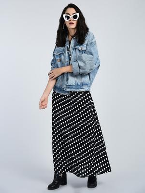 Pleated neck polka dot maxi dress - 15121392 - Standard Image - 4