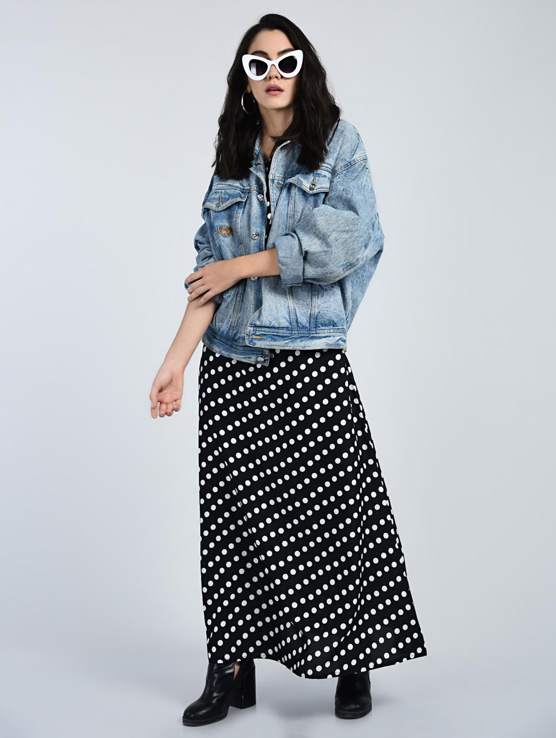 Pleated neck polka dot maxi dress - 15121392 - Zoom Image - 4