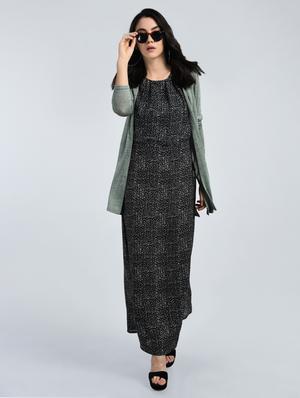 Pleated neck maxi dress - 15121396 - Standard Image - 4