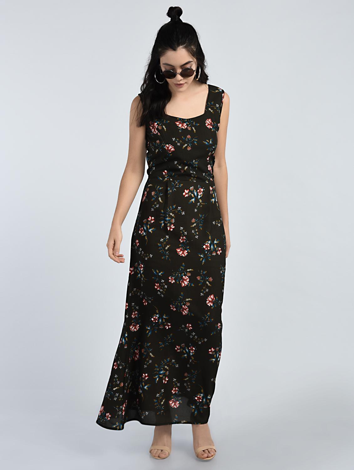 brown floral maxi dress - 15121407 - Zoom Image - 4