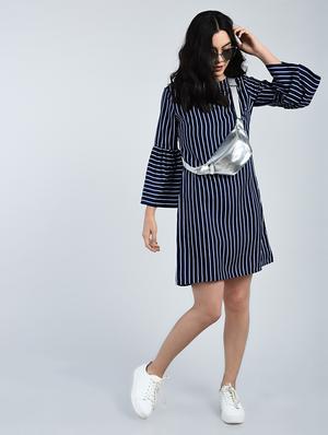 Bell sleeved striped shift dress - 15121410 - Standard Image - 4