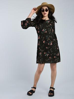bell sleeved floral shift dress - 15121413 - Standard Image - 4