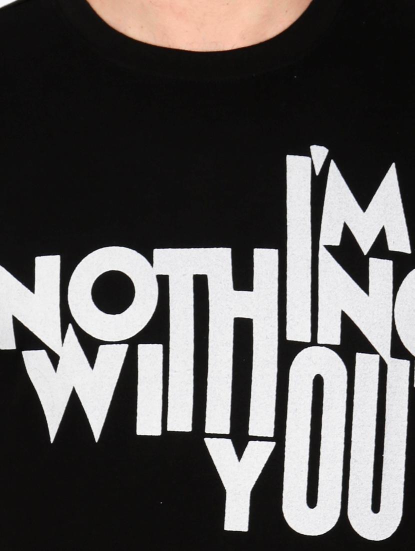 black cotton chest print tshirt - 15121709 - Zoom Image - 4