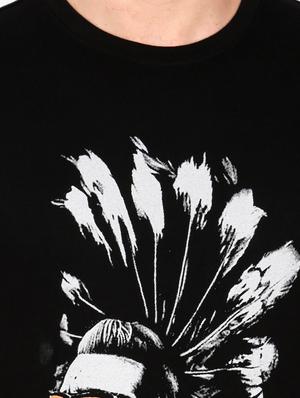 black cotton chest print tshirt - 15121712 - Standard Image - 4