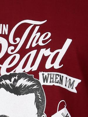 maroon cotton front print t-shirt - 15121820 - Standard Image - 4