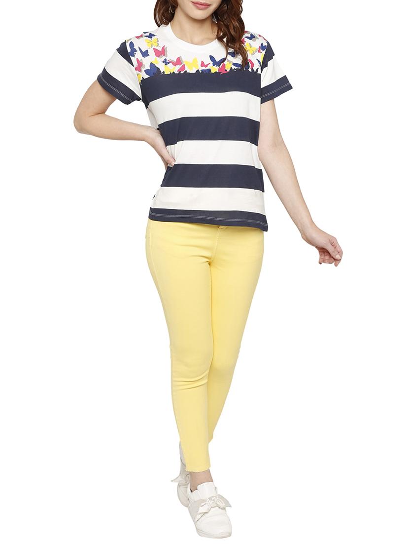 yellow solid denim jeans - 15122334 - Zoom Image - 4