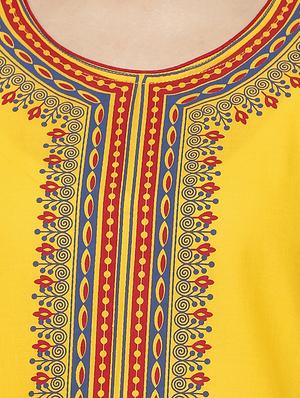 yellow cotton straight kurta - 15122348 - Standard Image - 4