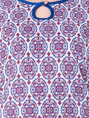 blue cotton straight kurta - 15122368 - Standard Image - 4