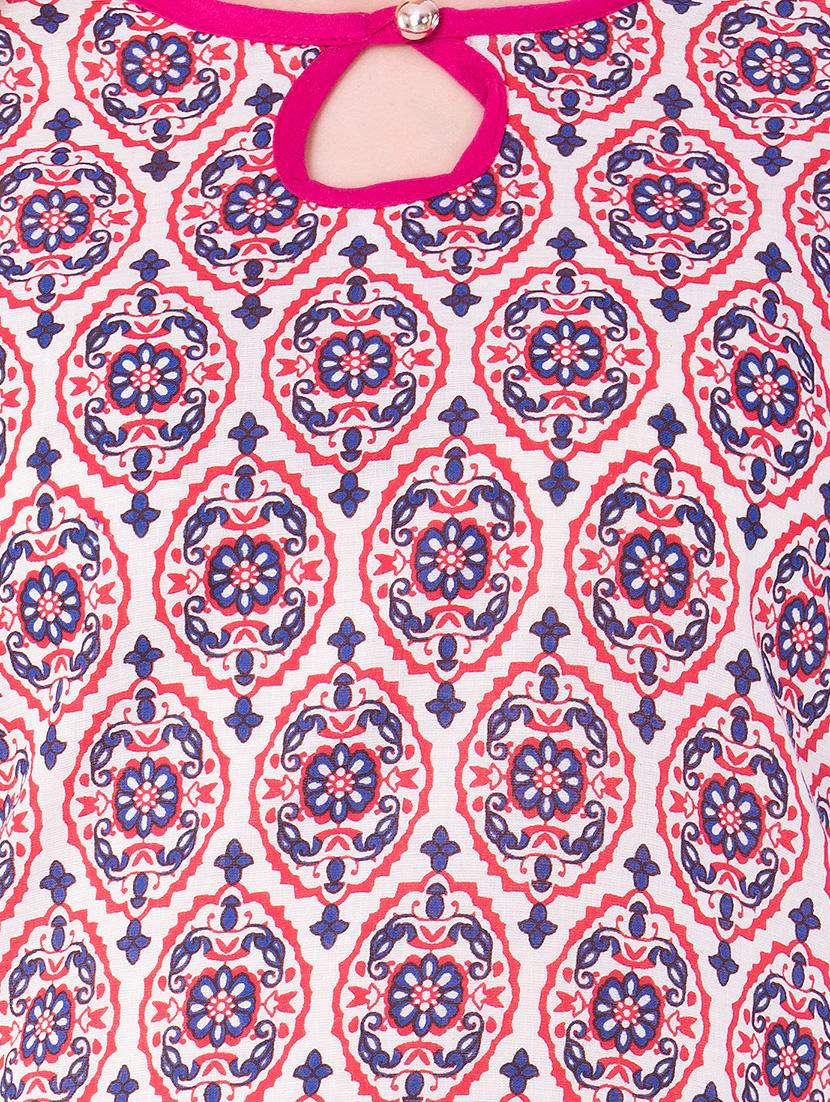 pink cotton a-line kurta - 15122378 - Zoom Image - 4