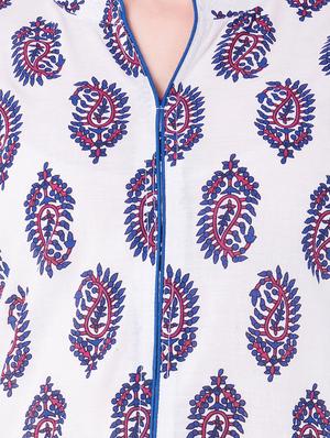 White cotton straight kurta - 15122380 - Standard Image - 4