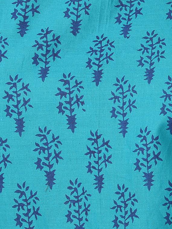 Blue cotton straight kurta - 15122535 - Zoom Image - 4