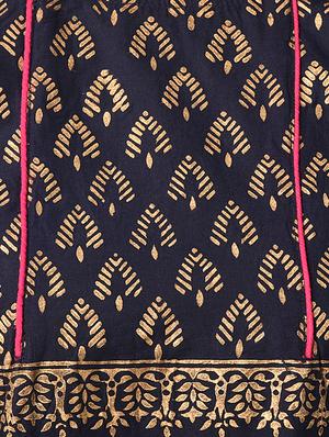 blue cotton straight kurta - 15122538 - Standard Image - 4