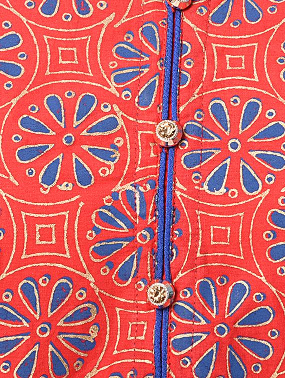 orange cotton straight kurta - 15122539 - Zoom Image - 4