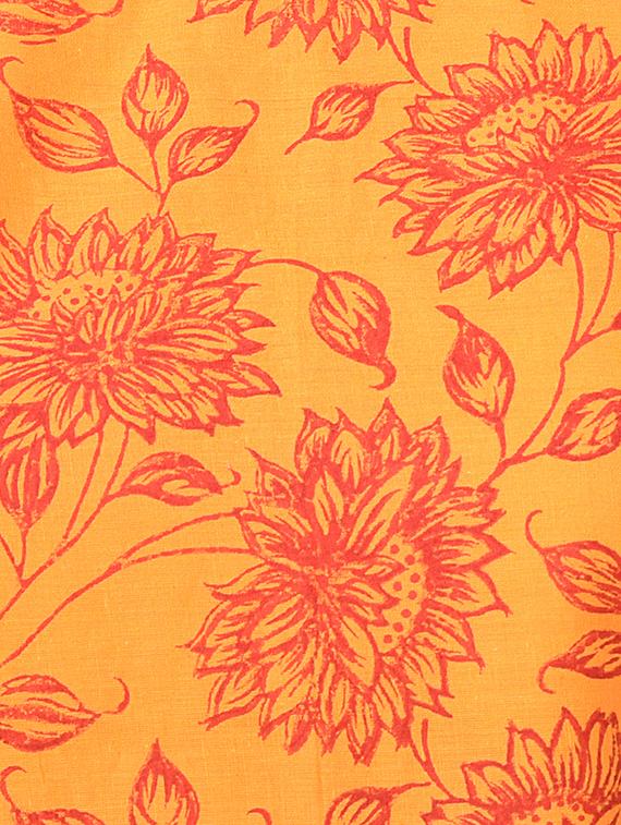 yellow cotton straight kurta - 15122542 - Zoom Image - 4