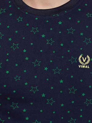 navy blue cotton all over print t-shirt - 15122903 - Standard Image - 4